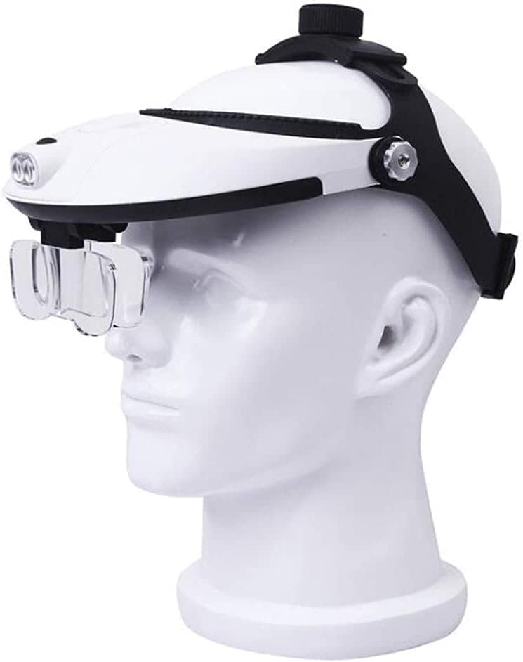 Lupa De Aumento, Lupa De Diadema con Doble Lente, Lámpara De Aumento para Lectura, Joyería, Relojería, Reparación Electrónica Y Trabajos De Precisión.