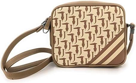 Trussardi Jeans New Vaniglia Cross Body Logo Monogram Stripes, Borsa a Tracolla Donna, 19x16x7 cm (W x H x L)