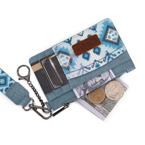 Image of Montana West X Wrangler Aztec Wallet Card Holder Small Wallets Woman Slim Wristlet Keychain Wallet, Card Cases & Money Organizers Ladies Female with Coin Purse