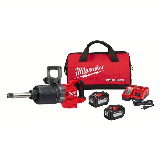 Milwaukee M18 FUEL 18V Lithium-Ion Brushless Cordless 1 in. Impact Wrench Extended Reach D-Handle...