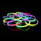  Pulseras Luminosas Tricolor - 100 Unidades - Pulseras Luminosas de la Máxima Calidad- Pulseras Fluorescentes - Glow Stick - Varitas Luminosas para Fiestas