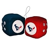 NFL Houston Texans Fuzzy Dice,one blue, one red w/ logo,3