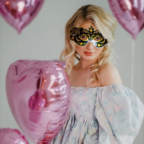 Image of Wanna Party Masquerade Mask for Men and Women for Masquerade Party, Venetian party,Stage Performances,Eye Mask for Halloween, Birthday, Adult Party -4 PCS