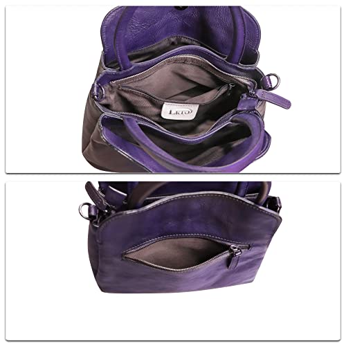 Image of Genuine Leather Satchel Purse for Women Vintage Handmade Top Handle Handbag Designer Crossbody Bags