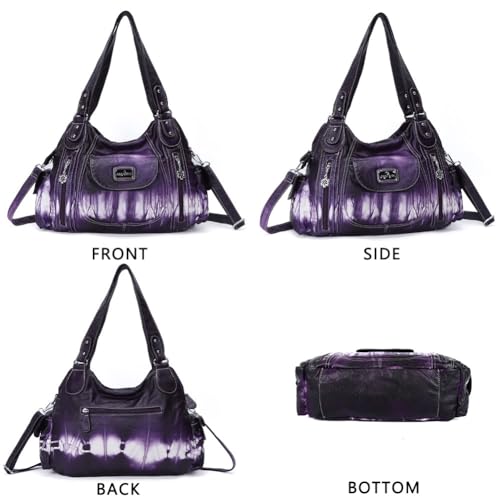 Image of Angel Kiss Purses for Women, Large Shoulder Bag Hobo Tote Purse Mutipocket Faux Leather Satchel Hobo Purse