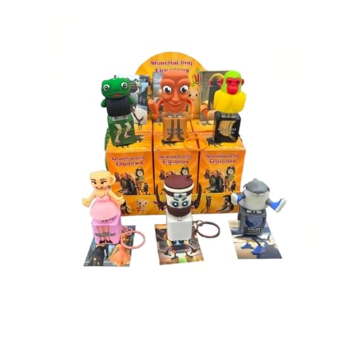 Générique Tung Tung Tung Sahur Qui Peut émettre des Sons Fidget Toy 6 pièces Anti-Stress Montagne et mer écriture Voix Son Porte-clés Pendentif boîte Aveugle Ensemble avec Carte soulagement du Stress