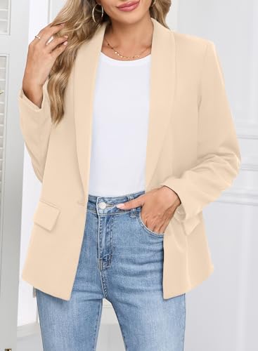 Happy Sailed Womens Long Sleeve Blazer Business Casual Open Front Work Office Suit Jackets4