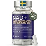 NAD+ Complexe Premium avec Resvératrol & Coenzyme Q10-425mg Formule Anti-Âge - Soutien Cellulaire & Énergie - Végan, Testé en Laboratoire - 60 Gélules - Fabriqué en Suède