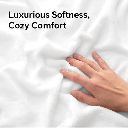 Image of BEDELITE Flannel King Size Pillow Cases Set of 2, Bright White, 20x36 in