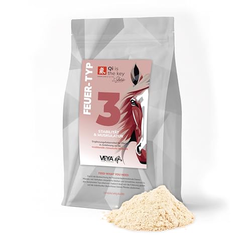VEYA® by STRÖH Feuer-TYP 3 Stabilität & Muskulatur Pulver für Pferde (1,5kg) • Mineralfutter zur Unterstützung des Muskelaufbau & Stabilität • Mit Sojaprotein & essentiellen Aminosäuren