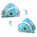 Doppelseitige Flip Plüschtier, Weiches Plüschtier mit Wechselbarer Stimmung, Schildkröte Plüschtier,Reversible Stimmungs Kuscheltier, Kinderspielzeug Geschenke für Babys, Kinder, Mädchen, Jungen(Blau)