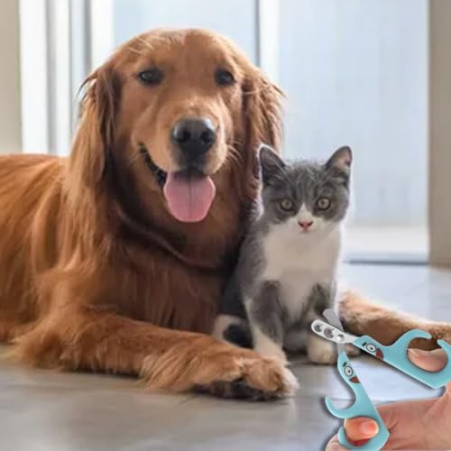 OUDQFCJ 1 Pcs Cortauñas Profesional con Orificio de Posicionamiento, con 1 Lima de Uñas para Gatos, Gatitos, Conejos, Cobayas, Pájaros, Cachorros y Pequeñas Mascotas Azul - imagen 5