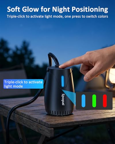 Spopal ducha portátil para camping, bomba recargable 8000mAh con luz nocturna miniatura 5