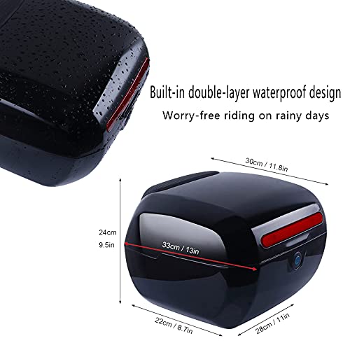 Baúl de motocicleta universal de doble capa, maletero trasero de scooter 6