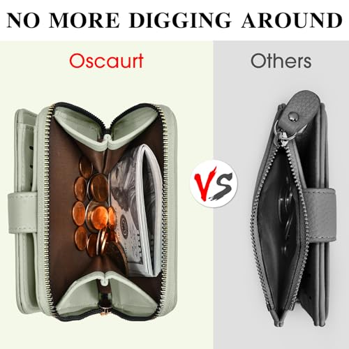 Image of oscaurt Wallet Women Small RFID Blocking Bifold Credit Card Wallets with ID Window and Tassel Zipper Coin Pocket Ladies Wallet