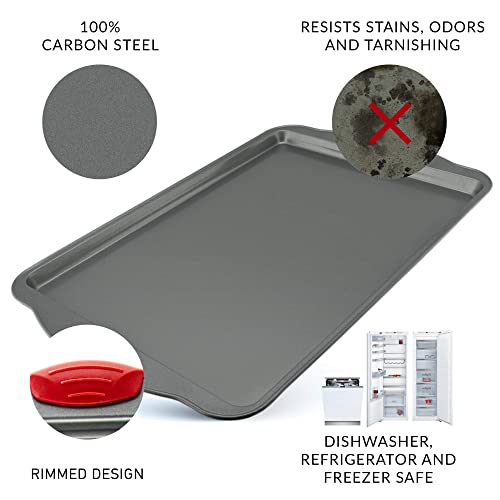 Boxiki-Kitchen-Nonstick-Baking-Sheet-Tray-Set-of-3-Non-Toxic-11x14-Inch-Carbon-Steel-Oven-Baking-Sheet-Warp-Rust-Resistant-Heavy-Gauge-with-Silicone-Handles