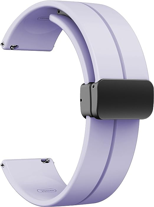 Image of 22 mm Silicone Magnetic Watch Straps Belt Band Compatible with Noise ColorFit Ultra /Ultra 2, FireBoltt, Boat, Active /GPS, Buzz, Nav & Nav+, Universal Smartwatch Straps