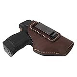 Relentless Tactical The Defender Leather IWB Holster - Made in USA - Fits Glock 42 | Sig P365 | Ruger LC9, LC9s | Kahr CM9, MK9, P9 | Kel-Tec PF9, PF11 | Kimber Solo Carry | and More - Made in USA