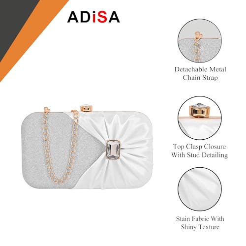 Image of ADISA Studded formal party clutch with gold chain for women and girls (CL107)