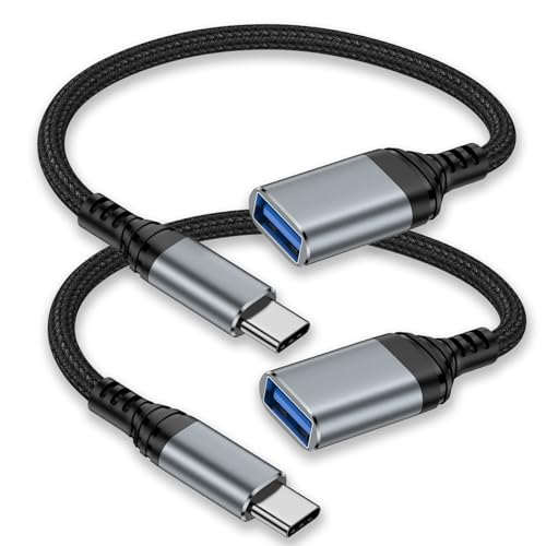 USB C to USB Adapter - 5Gbps [2 Pack] USC 3.0 OTG Adapter for Android - USBC Male to USB Female Adapter, Type C OTG Cable Converter Support Camera, Card Reader, USB Flash Drive, External/MIDI Keyboard