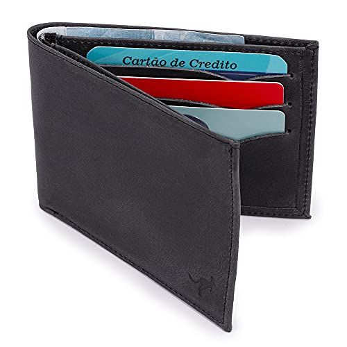 Carteira Masculina Luxo Couro Legítimo Rg/cédulas/cartões (PRETO)