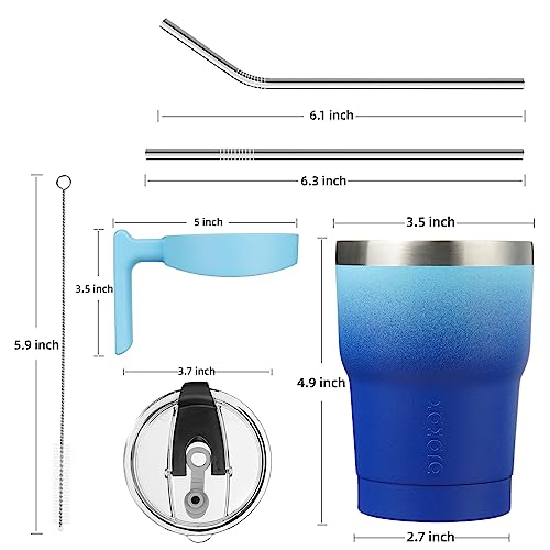 Image of BJPKPK 10 oz Mini Tumbler with Lid, Straw & Handle, Insulated Steel Cup