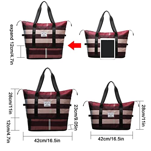 Bolsas de fim de semana – Bolsa de viagem dobrável impermeável de grande capacidade, bolsa esportiva