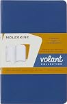 Moleskine Volant Journal, Set of 2 Notebooks With Detachable Ruled Pages, Soft Cover, Blue and Amber, Pocket Format 9 x 14 cm