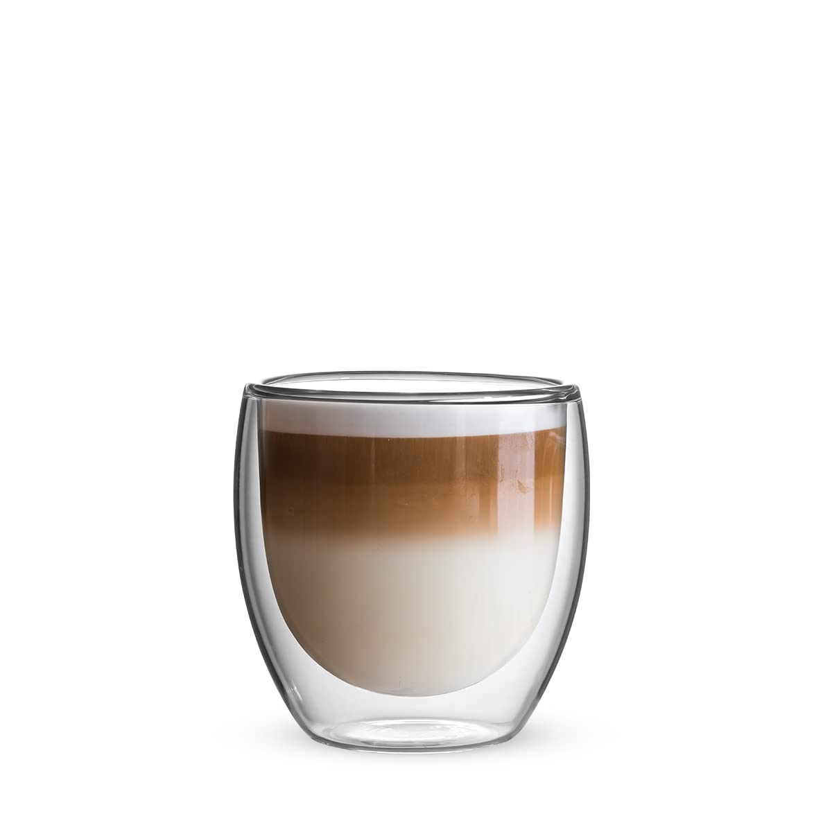 Bialetti Set of 2 Double Wall Portofino Glasses, 250 ml, Thermal Insulating, Borosilicate Glass