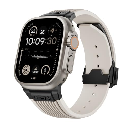 Bracelet en caoutchouc pour Apple Watch Ultra 2 avec connecteur métallique