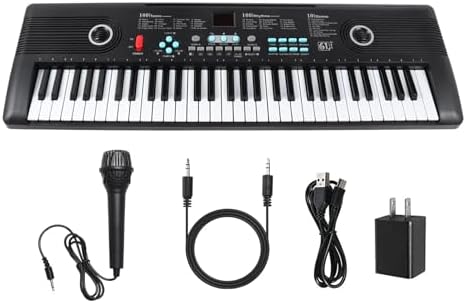 61 Key Keyboard Piano with Built-in Speaker and Microphone, Porta...