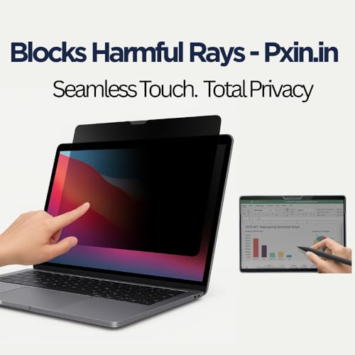 Image of PxIn 13.3 Inch (16:10) Laptop Eye Comfort Shield with Adv Privacy | Anti-Glare | No UV | Anti Blue | Touch Sensitive Laptop Privacy Filter