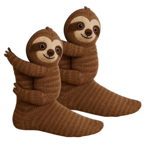 Genérico Calcetines de animales para mujer, calcetines de animales tejidos en 3D, divertidos y suave, tejidos a mano, cálidos calcetine navideños, regalo para fiesta
