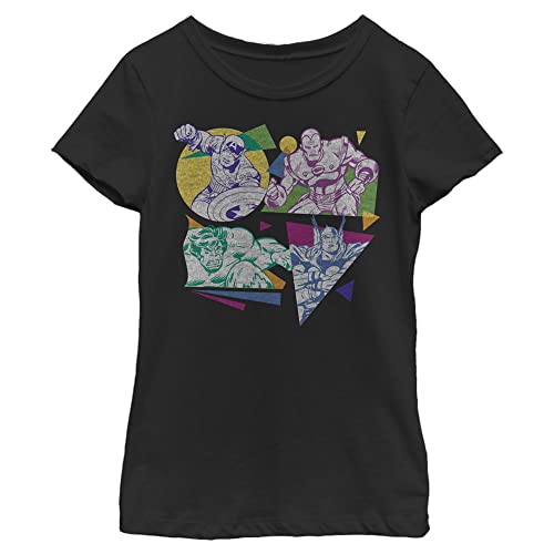 T-shirt Marvel Fille Noir : Look Vintage Années 80 pour le Collège et les Sorties
