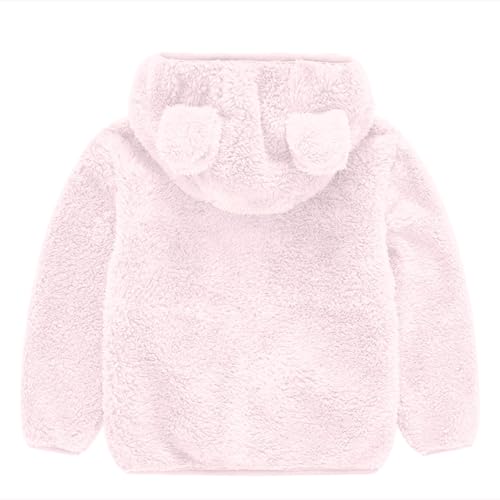 Unisex Boys Girls Sherpa Winter Coat Baby Zip Up Plush Thick Warm Hoodie Fluffy Fuzzy Jacket Outwear with Ears3