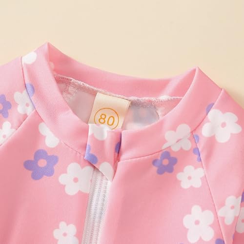 Toddler Girls Swimsuit with Hat Ruffle Stripe Swimwear Summer Beach Bathing Suit 6M-4T4