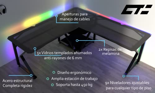 Review de Escritorio en l vidrio los 10 mejores. 21 Imagen adicional