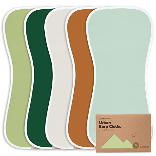 Image of 5-Pack Organic Burp Cloths for Baby Boys and Girls - Ultra Absorbent Burping Cloth, Clothes, Newborn Towel Milk Spit Up Rags Burpy Cloth Bib Unisex, Boy, Girl (Hunter)