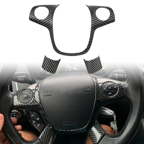 JSCARLIFE Steering Wheel Cover Trim for 2012-2014 F-ord Focus MK3 and 2013-2015 F-ord Kuga, Car Interior Accessories