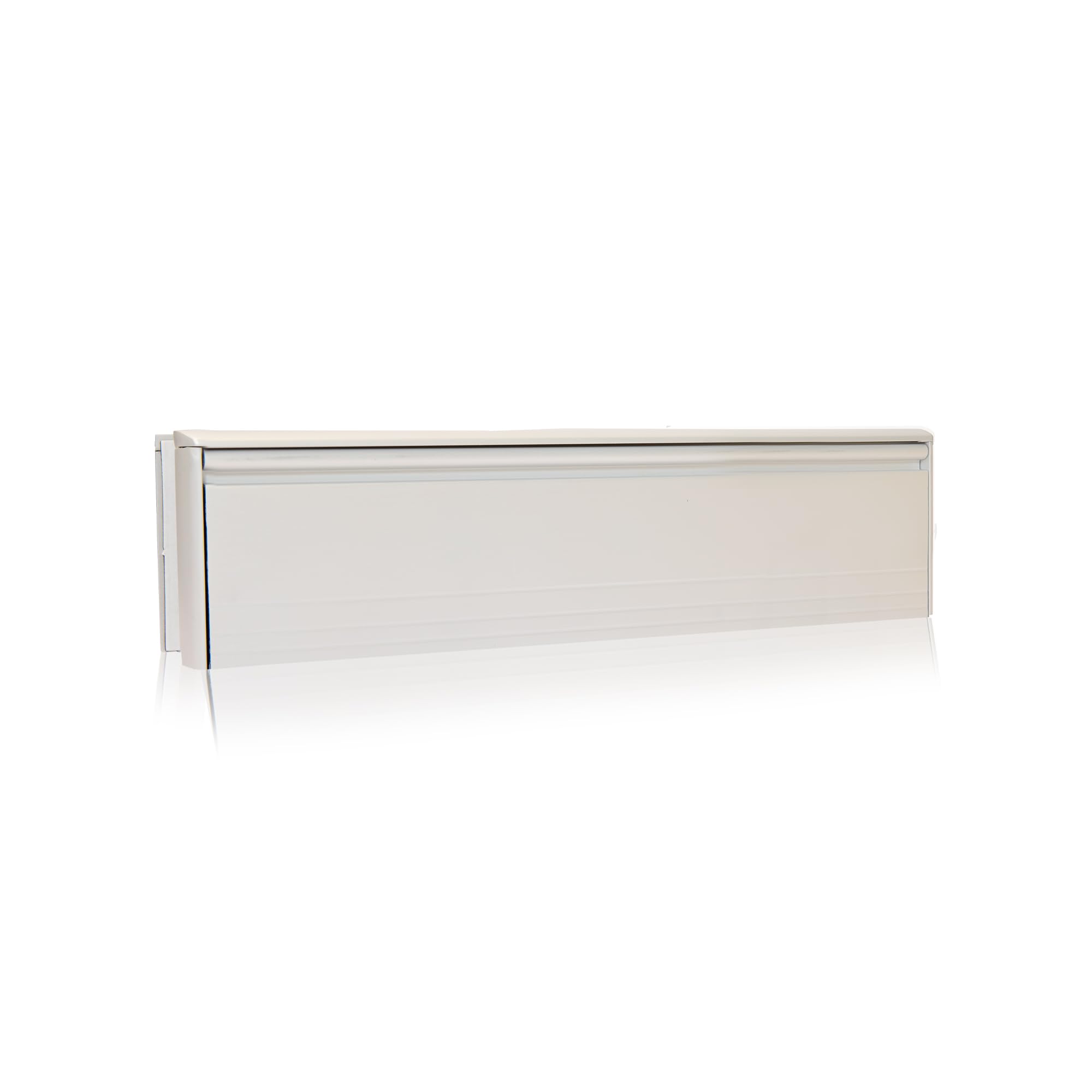 Xfort MailPlate Pro 12" Letterplate Matt Chrome, Premium Draught Proof Postal Letterbox, Telescopic Sleeved Letter Box For Wooden, Composite And uPVC Midrail Doors With 40-80mm Door Thickness.