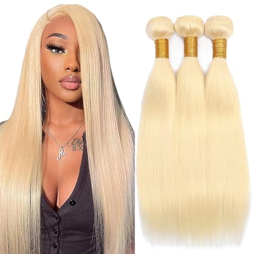 Trames de cheveux humains blonds 613 grade 12A lisses et 100% naturels
