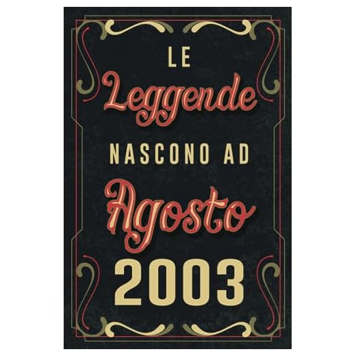 Le Leggende Nascono Ad Agosto 2003: Idea regalo originale e divertente di 20 anni per per ragazze e ragazzi. Taccuino a righe