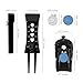 SANDIAN, All-in-1 Value Pak, Golf Tee Height Adjuster Setter, Divot Tool, Genuine Carbon Fiber T300 Made Pitchfork, Super Light, T800 Ball Marker, Hat Clip, Tees, Leather Holster (Shiny Black Full)