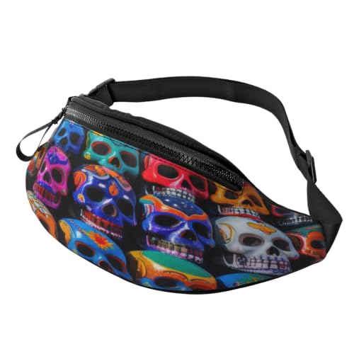 Image of Bumbags Waist Fanny Packs for Men Women, Bum Bag Mexican Skull (3)
