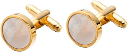 GETSTREE Braccialetti da Braccialetto da Uomo, Gemelli da Uomo Classici in Rame Madreperla Placcato Color Oro, Regalo for Feste, Abiti da Sposa, Bottoni for Camicie