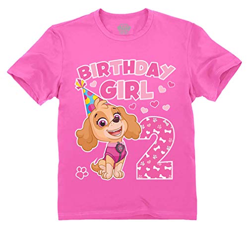 Paw Patrol Skye 2nd Birthday Girl Shirt for Toddlers - Time Flies I'm 2 Tee for Two-Year-Old Girls