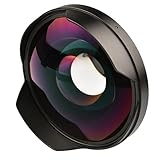 Lens， 52MM / 58MM / 62MM /67MM / 72MM 0.3X Ultra Fisheye Wide Lens Adapter with Hood Only for Video Cameras Camcorders(58MM)