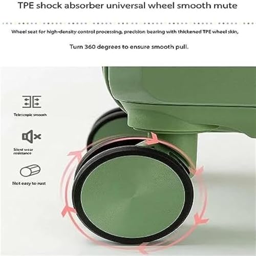 Luggage Travel Gear 18" Suitcases with 4 Wheels PVC Durable Hardside Luggage Bag for Travel Suitcase(D)3