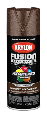 Image of Krylon Fusion All-In-One Adhesive Hammered Finish Spray Paint for Indoor /Outdoor Use, 12 oz, Cocoa Brown