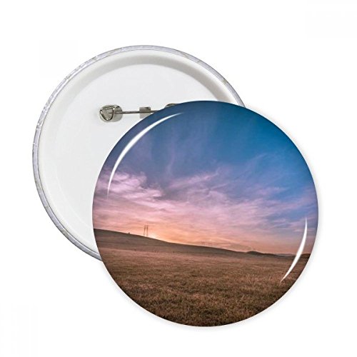Badge bouton rose herbe ciel pour customisation textile et décoration de veste en tissu